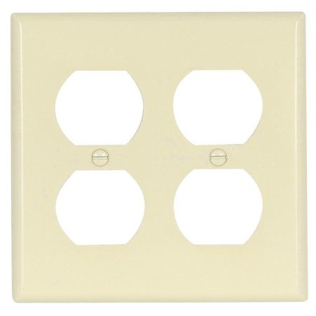 EATON WIRING DEVICES Receptacle Wallplate, 412 in L, 4916 in W, 2 Gang, Thermoset, Light Almond 2150LA-BOX